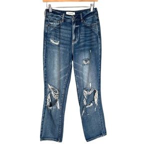 PacSun Mom Jean High Rise Straight Leg Ripped Knees Women's 25